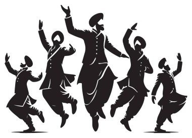 Punjabi Kültür ve Geleneğini Kutlayan Bhangra Dansçılarının Silueti