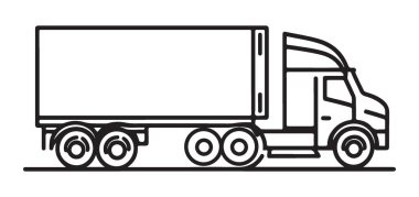 Yarı Kamyon Taşımacılık Lojistik Aracı Ana Hattı Vektör Resimleri