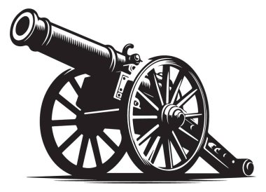 Tarihi Temalar için Antika Topçu Silahları Vektör İllüstrasyonu