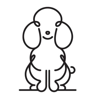 Evcil hayvan severler tasarımı için sevimli kaniş silueti vektör çizimi