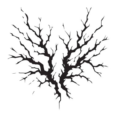 Ölü Ağaç Dalları Silueti Karanlık Temalar için Vektör ResimleriName