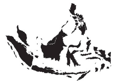 Endonezya Haritası Coğrafya ve Seyahat için Taslak Vektör İllüstrasyonu