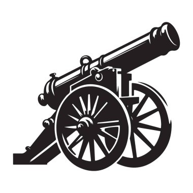 Savaşa hazır antika bir topun detaylı tasviri