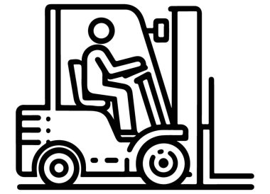 Forklift Siluet Simgesi Taşıma Malzemeleri ve Malzeme Resimleri