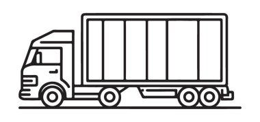 Teslimat işi için Ticari Taşımacılık ve Lojistik Silueti İllüstrasyonu