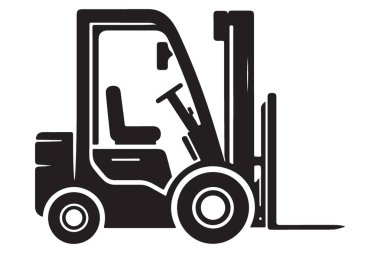 Depo Endüstriyel Malzeme Taşıma Makinesi için Forklift Siluet Çizimi