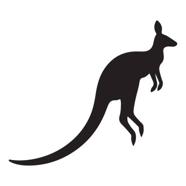 Avustralyalı Vahşi Yaşam İçin Klasik Kanguru Silueti Vektör ResmiComment