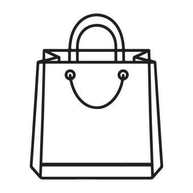 Alışveriş çantası perakende kağıt vektör simgesi ve tutamakları