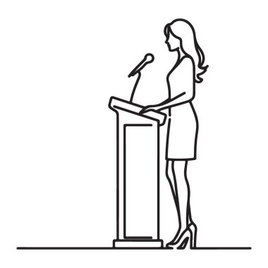 Podyum Hattının Kadın Sözcüsü Sanat Yönetmeni Sunumu İllüstrasyonu