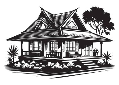 Mimari Tasarım İlham İçin Çarpıcı Tayland Biçimli Ev Resimleri