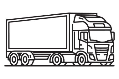 Lojistik ve Ulaşım için Ticari Kargo Kamyonu Vektör İllüstrasyonu