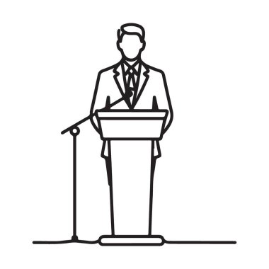 Sunan Sözcü İllüstrasyonu Podyum Ana Hattı Vektörü