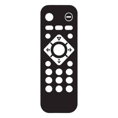 Siyah Siluet Modern Televizyon Uzaktan Kumanda Vektör İllüstrasyonu