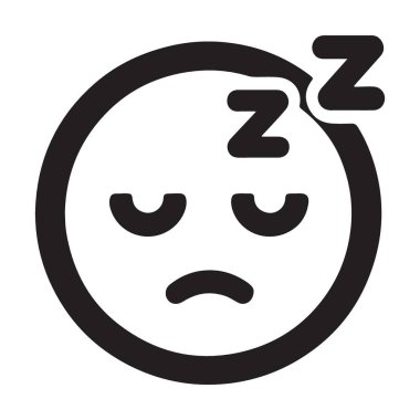 Uykulu Yorgun Yüz Emoji Emoji Silueti Yorgunluk ve Yorgunluk Göstergesi