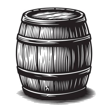 Bira Fabrikası Tasarımları için Klasik Tahta Varil Görüntü Vektörü