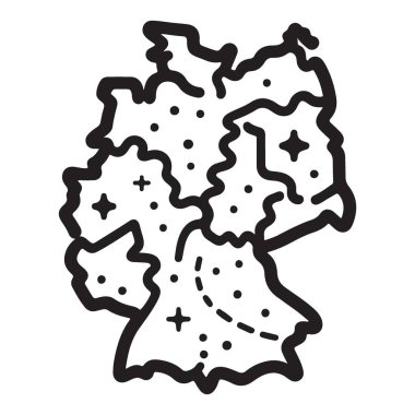 Almanya Ülke Harita Vektör İllüstrasyonu Kentler ve Sınırlar