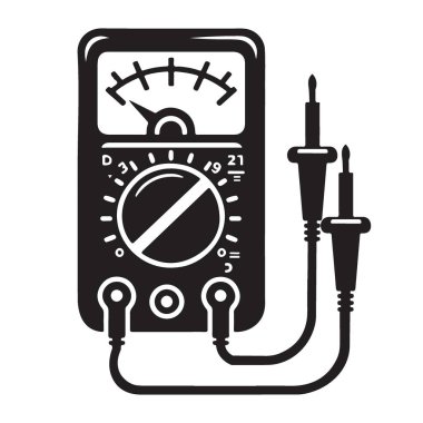 Çoklu Vektör Resimleri Elektronik Ölçüm Aracı Elektriksel Siluet