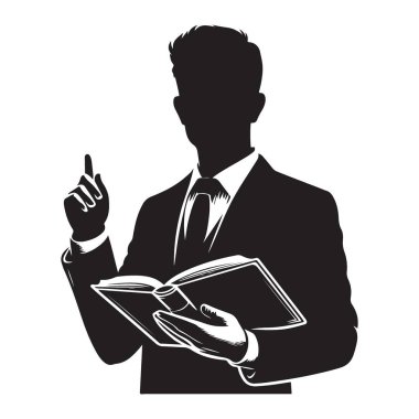 Kitap Verme Bilgisi Olan Bir İşadamının Silueti