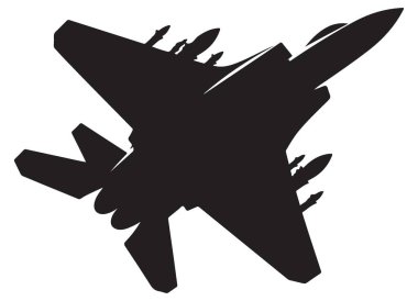 Savaşçı Jet Siluet Vektör İlülasyonu Göreve Hazır