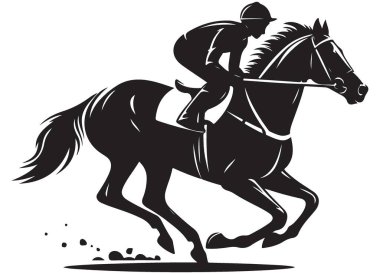 Spor Etkinlikleri İçin Dinamik At Yarışı Silüeti Çizimi