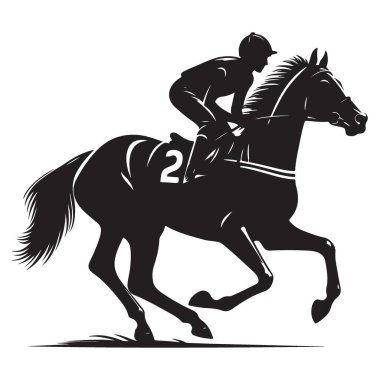 İki Numaralı Sürücüyle Dinamik At Yarışı Silueti