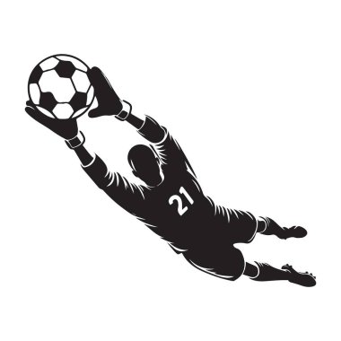 Kaleci Siluet Vektör Sanatı Futbol Oyununu Kurtardı