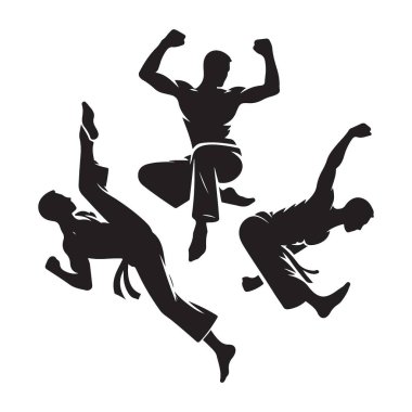 Dövüş Sanatları Silüeti: Üç Dinamik Konum ve Hareketler