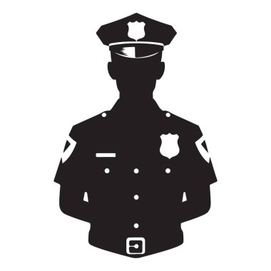 Profesyonel Polis Memuru Siluet Vektör Grafiksel Görüntü