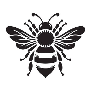 Doğal Güzellik Teması İçin Detaylı Arı Silüeti Grafik Tasarımı