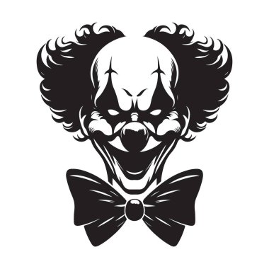 Ürkütücü Palyaço Yüzü Çizimi: Karanlık ve Şeytani Bir Görüntü