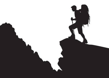 Dağ Tepesi Macera Silueti Görüntü Yürüyüşü