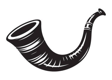 Dini Gözlemler İçin Bir Shofar Boynuzunun Vektör Grafiği