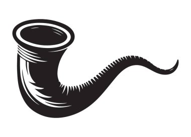 Antik Bolluk Boynuzu: Hasat veya Kutlama İçin Vektör Silueti