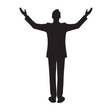 Silahlı Başarılı İş Adamı Siluet Resmini Yükseltti