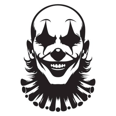 Ürkütücü Gülen Palyaço Silueti Ürkütücü Gülme Çizimi