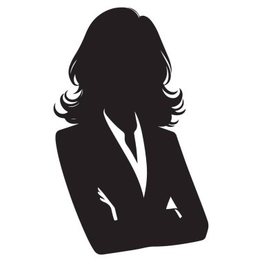 Silahları çapraz güvene sahip iş kadınının silueti.