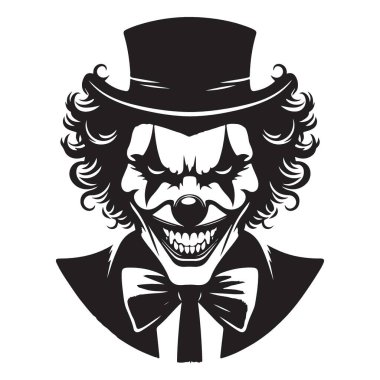 Ürkütücü Makyajlı ve Şeytani Gülümseyen Korkunç Palyaço