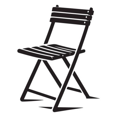 Gevşemek ve Oturmak için Katlanan Sandalye Silüeti