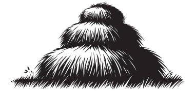 Yığılmış Saman Yığını Tarlada İmajı