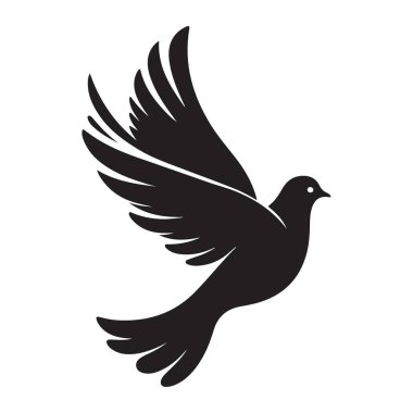 Güvercin Silueti Zarif Kanatlarla Huzur içinde Uçuyor