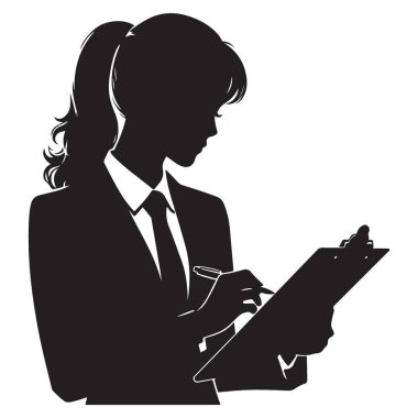 İş kadını silueti Not Vektörü Resimlerini Çekiyor