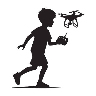 Uzaktan kumandalı Uçan Drone 'un Silueti