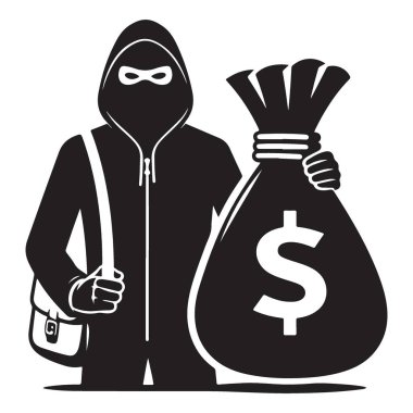 Para Çantası Taşıyan Bir Hırsızın Silueti