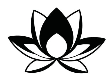 Zarif Siyah Nilüfer Çiçeği İllüstrasyonu Saflık ve Aydınlanma Vektörünü Sembolize Ediyor