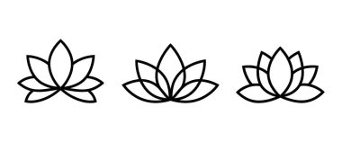 Minimalist Üç Nilüfer Çiçeği Manevi Tasarım Simgeleri