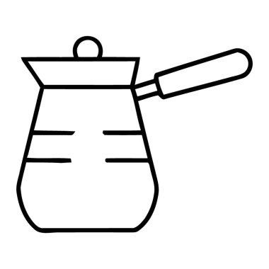 Geleneksel Türk Kahve demliği Özeti Vektör İllüstrasyonu