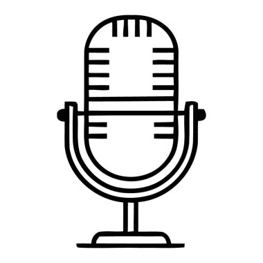 Klasik Vintage Biçim Mikrofon Ses Kayıt Aygıtı Simgesi