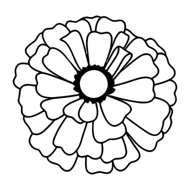 Güzel Detaylı Açan Çiçek Çizgisi Sanat Tasarım Elementi