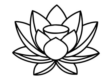 Karışık Katmanlı Lotus Çiçeği Özeti Detaylı Botanik Tasarım Çizimi