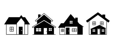 Konut Konutları için Dört Çağdaş Ev Silüeti